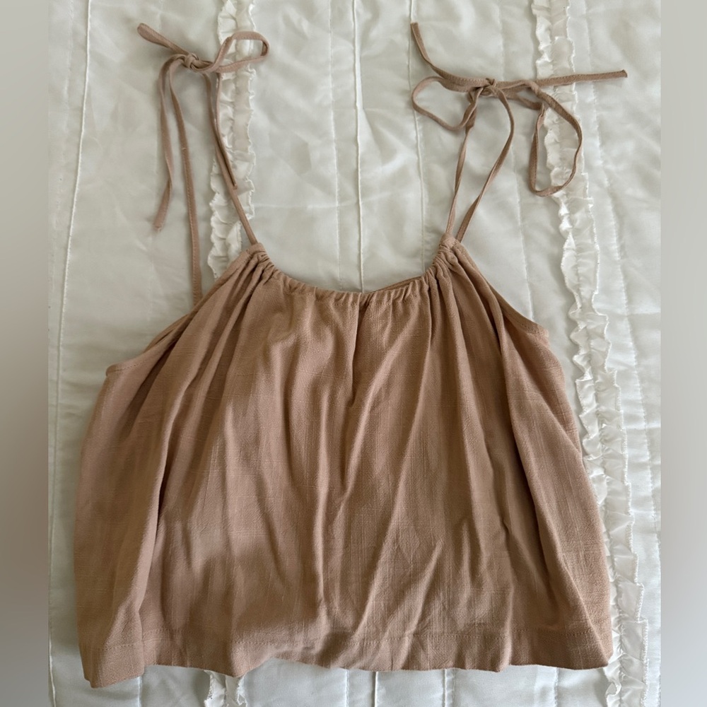 Women's Tan Spaghetti Strap Top